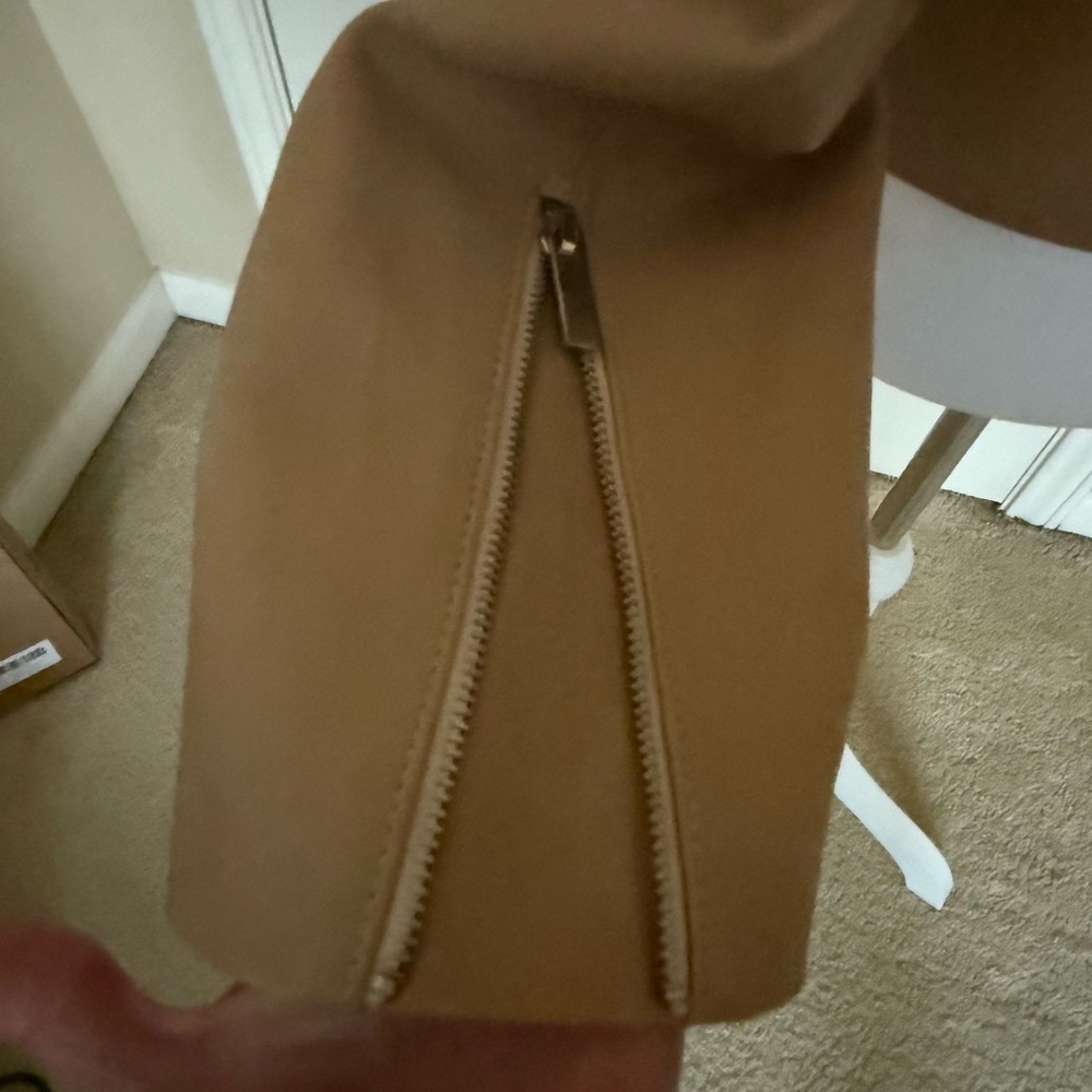 Joie Taupe Open Front Lambskin Leather Jacket - Picture 11 of 14